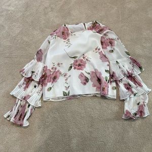 Lucy Paris Ruffled Floral Blouse